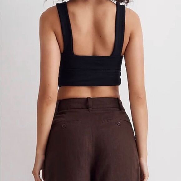 Madewell Cutout Knot-Front Crop Tank Top NWT Size XS - Picture 2 of 8